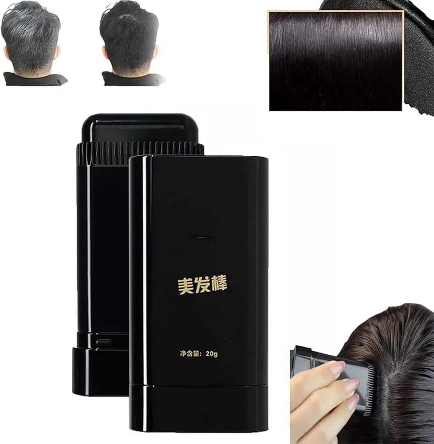 Hair Color Stick Instant Root Touch-Up 20g Black | Temporary Grey Hair Coverage & Root Concealer