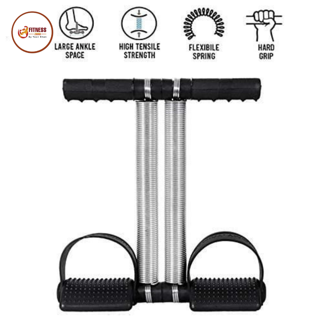 Foot Pedal Resistance Band Double Spring Tummy Trimmer | Sit-Up Pull Rope Home Fitness Equipment