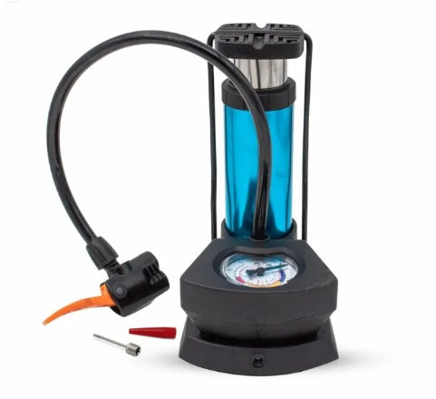 Foot & Hand Air Pump with Pressure Gauge | Portable Tire Inflator for Car, Bike, Cycle & Sports Balls