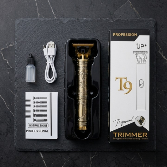 Vintage T9 Professional Hair Trimmer Cordless Rechargeable Metal Hair & Beard Clipper