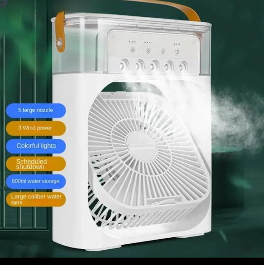 Next Nova Imported 10" Portable Air Cooler Fan | 3-in-1 Mini AC, Desktop Humidifier & 7-Color LED Light