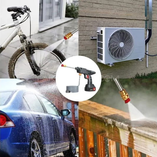 Automatic Cordless Car Wash Spray Gun 21V | High Pressure Portable Pressure Washer with Double Lithium Battery