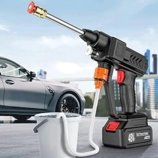 Automatic Cordless Car Wash Spray Gun 21V | High Pressure Portable Pressure Washer with Double Lithium Battery