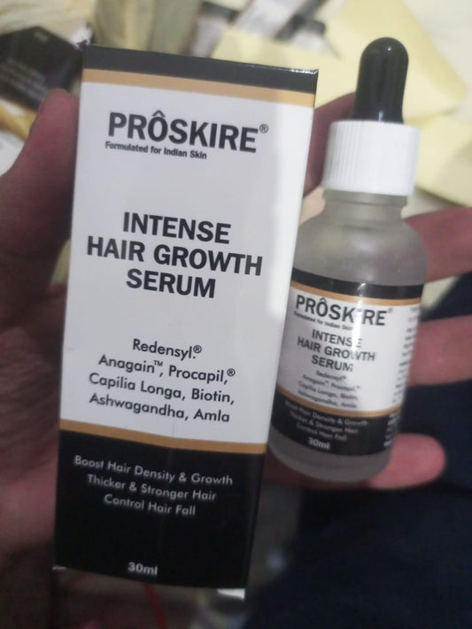 Proskire Intense Hair Growth Serum 30ml | Redensyl, Procapil & Biotin Hair Fall Control Formula