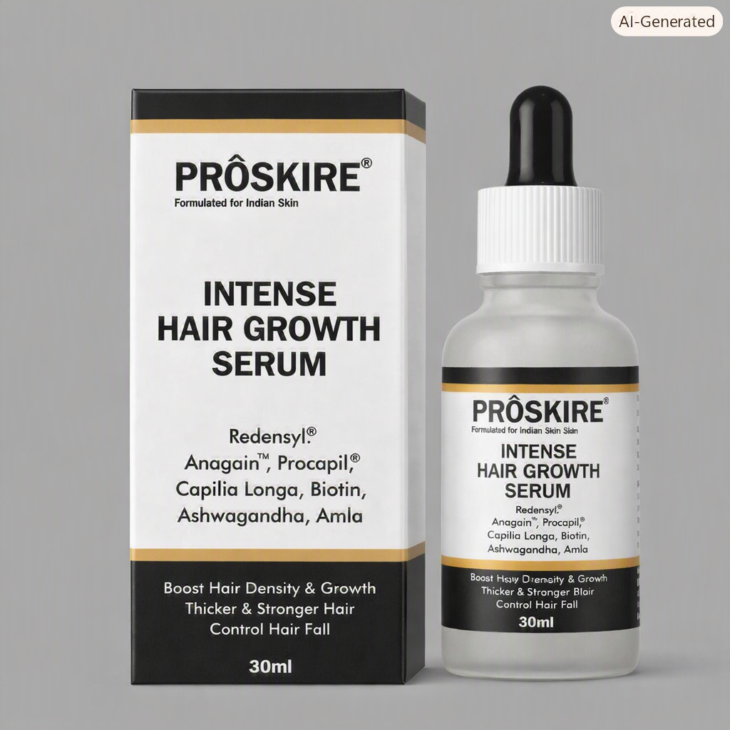 Proskire Intense Hair Growth Serum 30ml | Redensyl, Procapil & Biotin Hair Fall Control Formula
