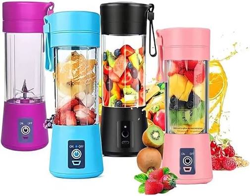 Portable 6-Blade USB Rechargeable Blender | Mini Smoothie Maker, Personal Juicer Cup & Fruit Juice Blender